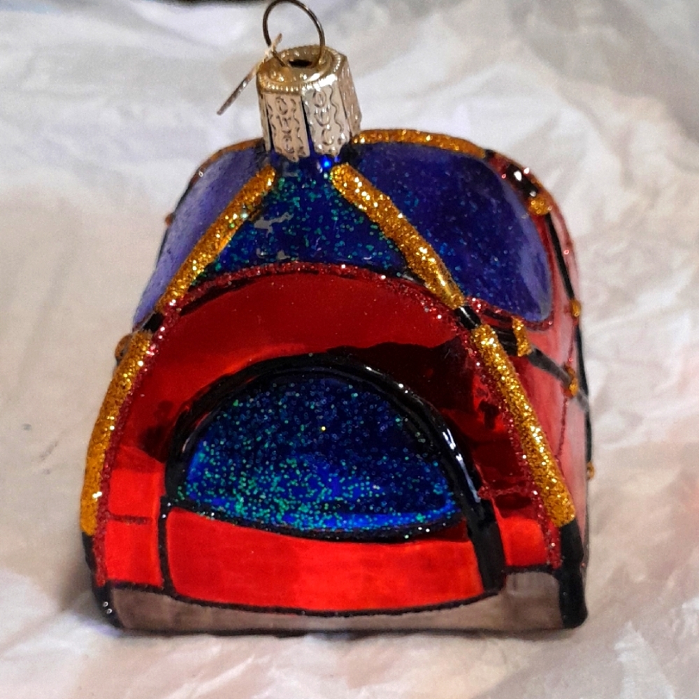 Dome Tent Old World Christmas Glass Blown Tree Ornament, Very Cool
